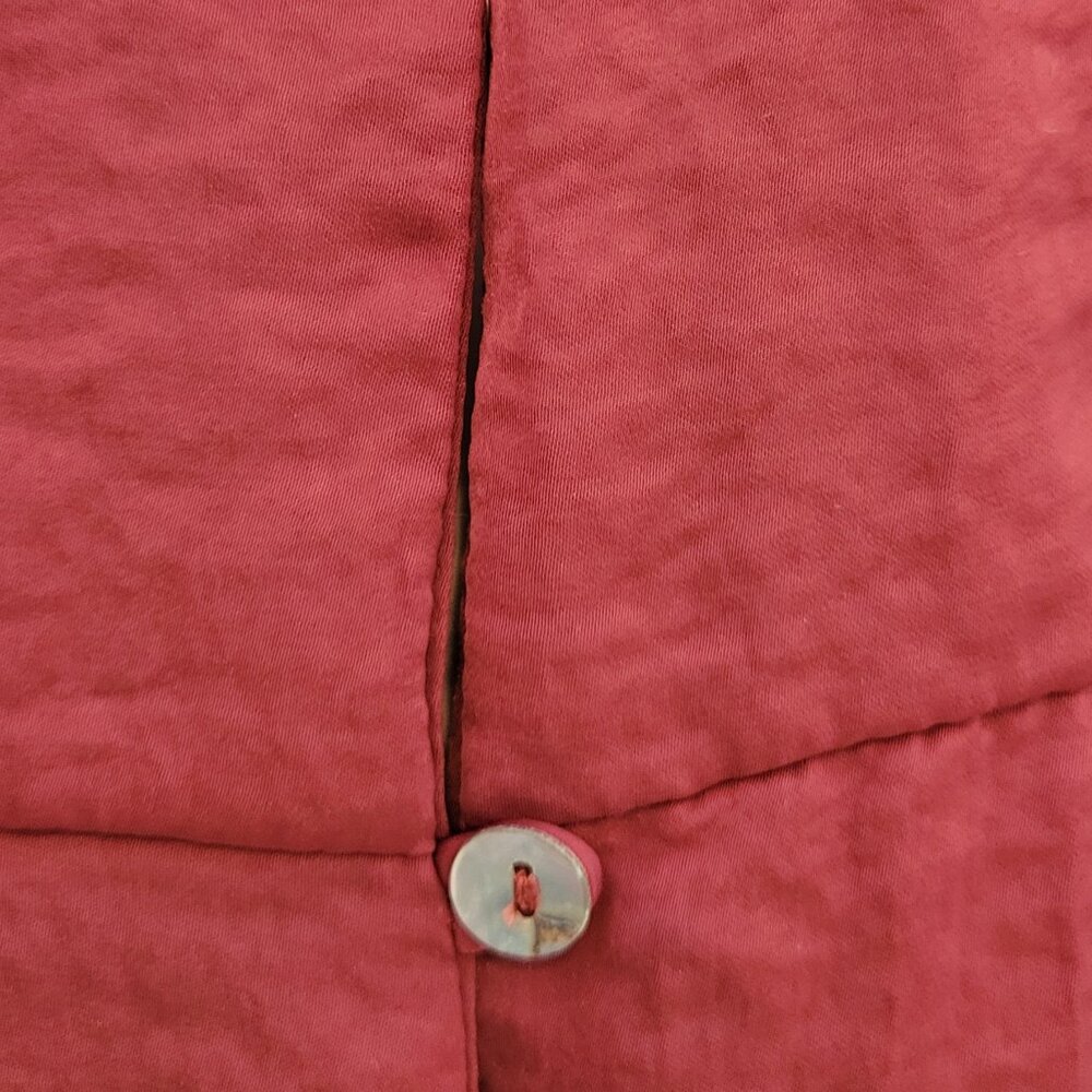 Alice Blue Stitch Fix Silky Rust Button Blouse Top - Picture 5 of 5
